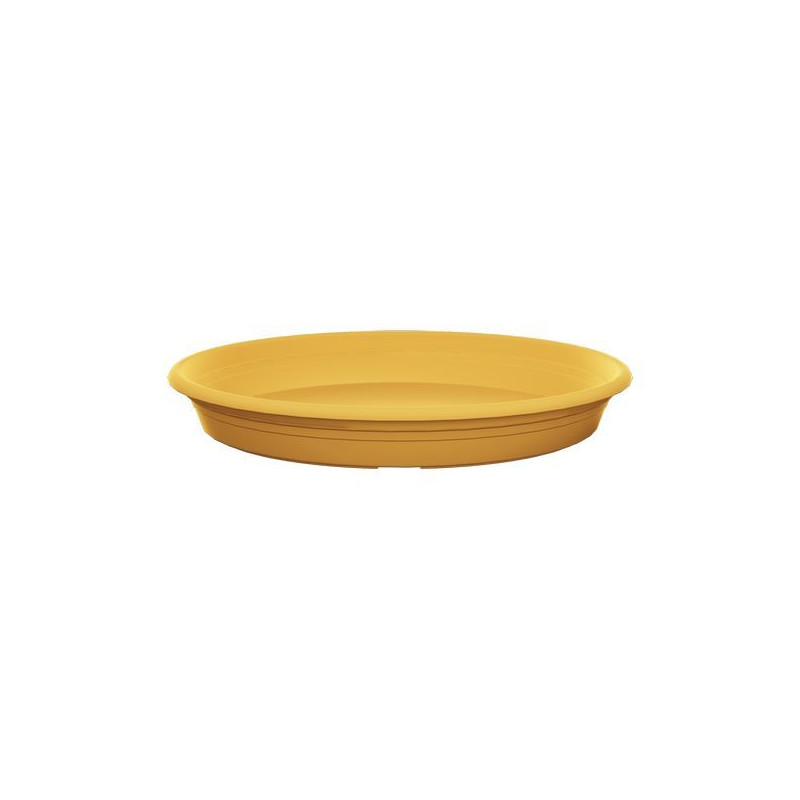 Soucoupe ronde plast Florus 32cm moutarde de Elho - Pot en plastique de qualité dans Soucoupe de pots