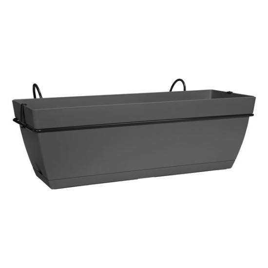 Jardiniere paris + accroches Florus 50cm anth de Elho - Pot en plastique de qualité dans Jardinieres