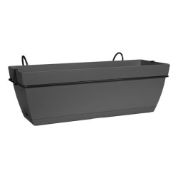 Jardiniere paris + accroches Florus 50cm anth de Elho - Pot en plastique de qualité dans Jardinieres