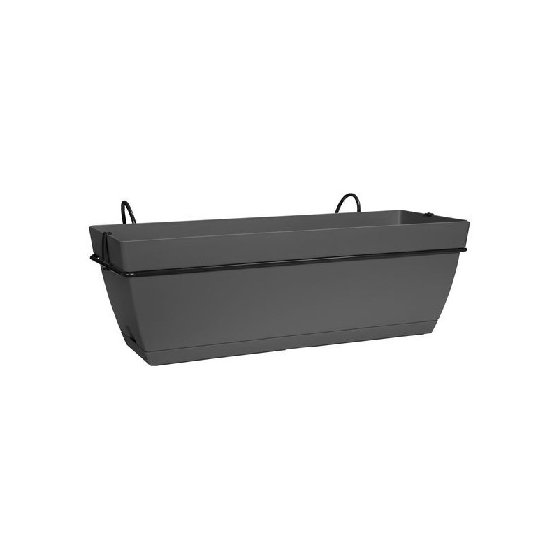 Jardiniere paris + accroches Florus 50cm anth de Elho - Pot en plastique de qualité dans Jardinieres
