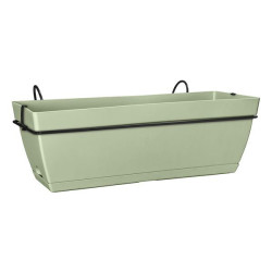 Jardiniere paris + accroches Florus 50cm Vert de Elho - Pot en plastique de qualité dans Jardinieres