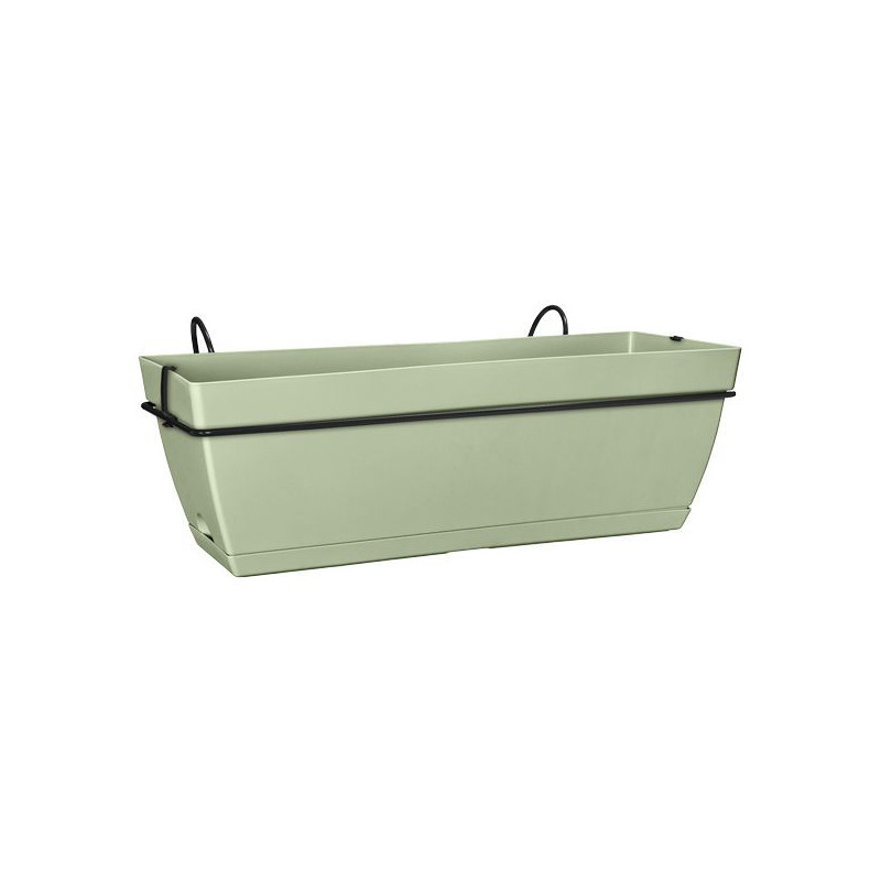 Jardiniere paris + accroches Florus 50cm Vert de Elho - Pot en plastique de qualité dans Jardinieres