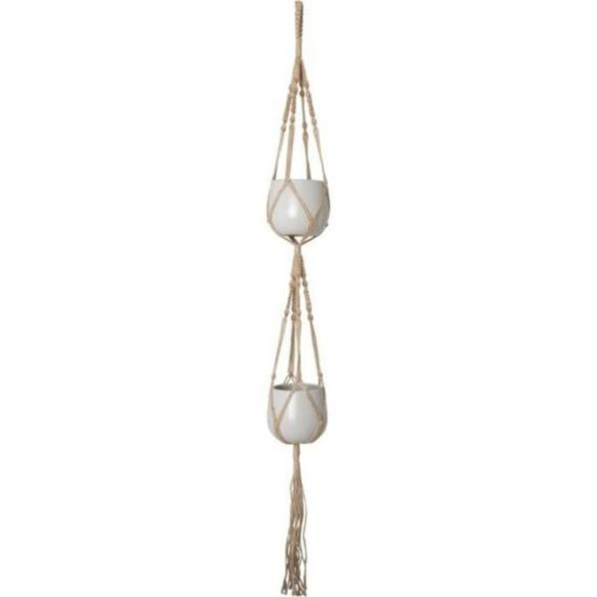Macramé Double Noeud Carré Naturel 120 Cm de Artevasi - Vases et jardinières Déco dans Cache-pot et pot déco