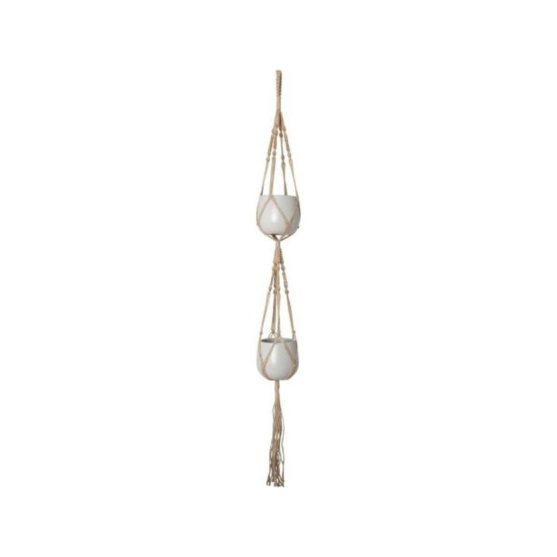 Macramé Double Noeud Carré Naturel 120 Cm de Artevasi - Vases et jardinières Déco dans Cache-pot et pot déco