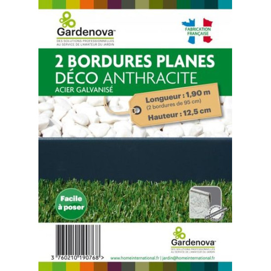 2 X BORDURES PLANES DECO EN ACIER ANTHRACITE de Gardenova - Solutions pour le jardin dans Bordure de jardin