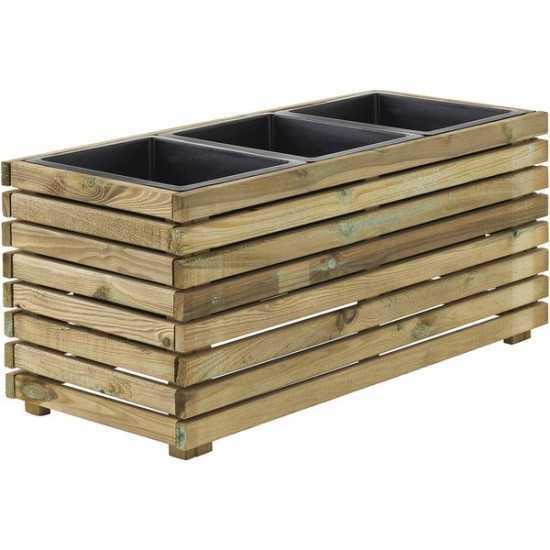 Bac 3 pots HORIZON de Forest Style - produits en bois pour le jardin dans Pots en bois