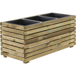 Bac 3 pots HORIZON de Forest Style - produits en bois pour le jardin dans Pots en bois