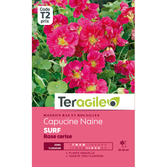 Capucine naine surf rose cerise 5.00 g de Teragile - produits pour le jardin dans Graines de fleurs en C