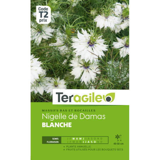 Nigelle de damas blanche 5.00 g de Teragile - produits pour le jardin dans Graines de fleurs en N
