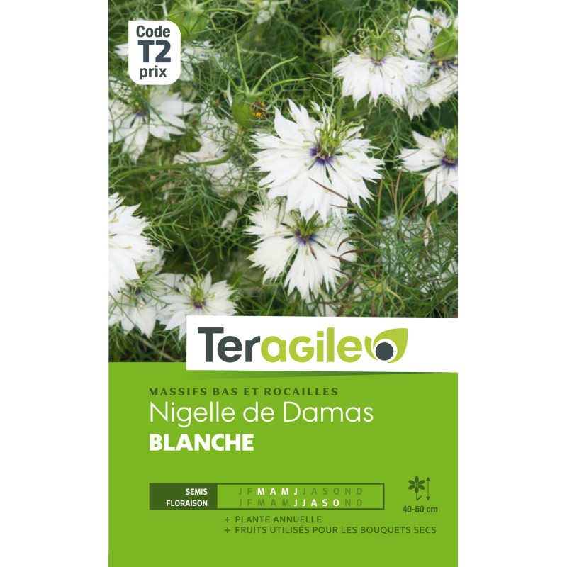 Nigelle de damas blanche 5.00 g de Teragile - produits pour le jardin dans Graines de fleurs en N