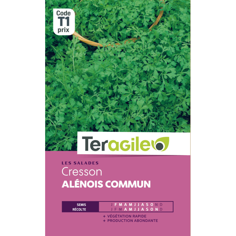 Cresson alenois commun t1 teragile de Teragile - produits pour le jardin dans Graines de Cresson