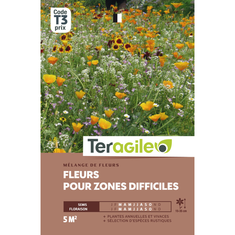 Fleurs pour zones difficiles en melange 10.00 g de Teragile - produits pour le jardin dans Graines de Jachere fleurie