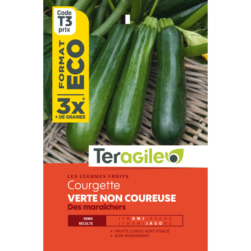 Courgette non coureuse des maraichers 15.00 g de Teragile - produits pour le jardin dans Graines de Courgette - Courge