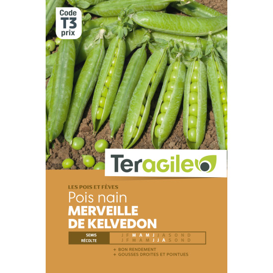 Pois nn ecos. merv. kelvedon 220g t3 ter de Teragile - produits pour le jardin dans Graines de Pois