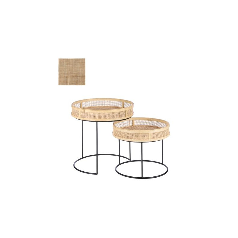 TABLE DE SERVICE LEANDRO NOIR D45 de Edelman - deco maison et noël dans Tables, table basse
