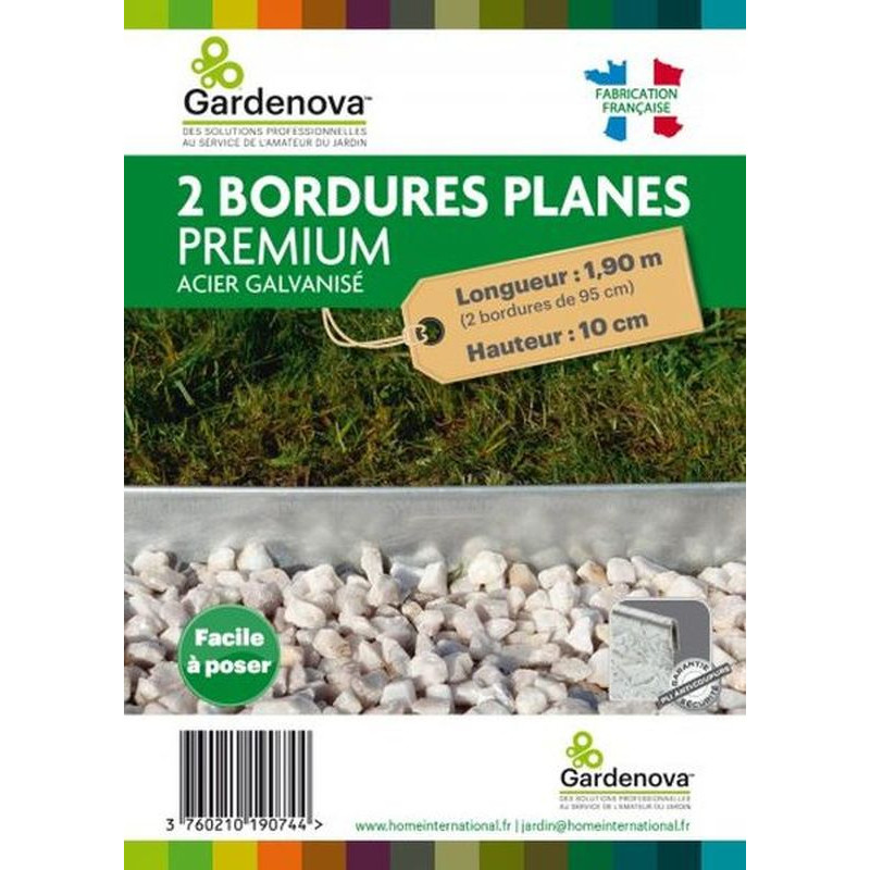 2 X BORDURES PLANES PREMIUM EN ACIER GALVA de Gardenova - Solutions pour le jardin dans Bordure de jardin