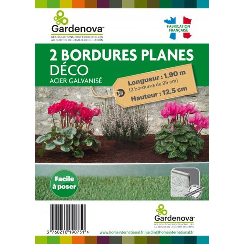 2 X BORDURES PLANES DECO EN ACIER GALVA de Gardenova - Solutions pour le jardin dans Bordure de jardin