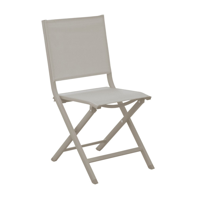 CHAISE THEMA PLIANTE - CREME/CREME de Proloisirs - Océo - table et fauteuil et mobilier de jardin dans 🪑 Chaise pour l'exterieur