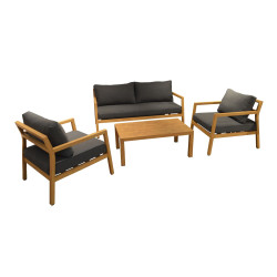/Salon De Jardin Nebraska - Oak de Proloisirs - Océo - table et fauteuil et mobilier de jardin dans 🛋️ Salon de jardin