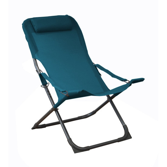 CHAISE PLIANTE RELAX EASY - GRAPHITE/BLEU de Proloisirs - Océo - table et fauteuil et mobilier de jardin dans 🪑 Chaise pour l...