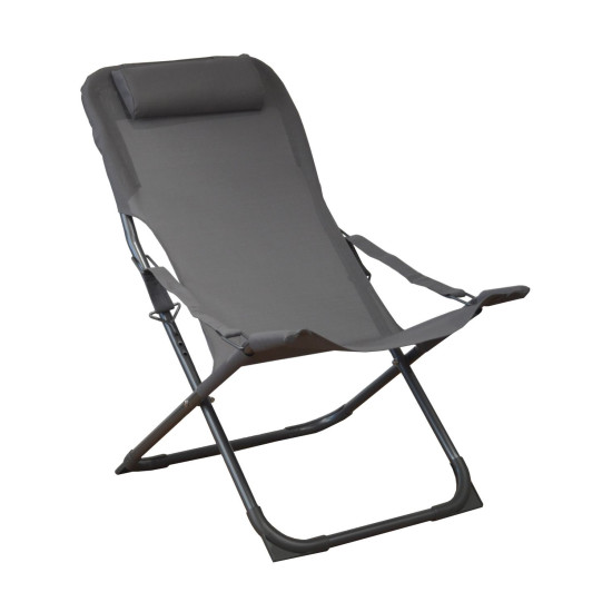 CHAISE PLIANTE RELAX EASY- GRAPHITE/GRIS de Proloisirs - Océo - table et fauteuil et mobilier de jardin dans 🪑 Chaise pour l'...