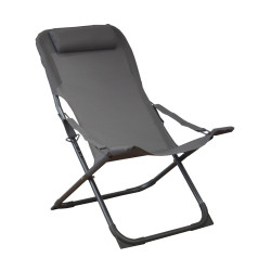 CHAISE PLIANTE RELAX EASY- GRAPHITE/GRIS de Proloisirs - Océo - table et fauteuil et mobilier de jardin dans 🪑 Chaise pour l'...