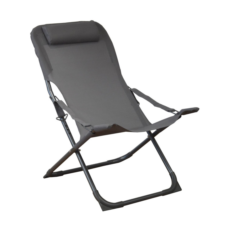 CHAISE PLIANTE RELAX EASY- GRAPHITE/GRIS de Proloisirs - Océo - table et fauteuil et mobilier de jardin dans 🪑 Chaise pour l'...