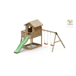 PORTIQUE GALAXY S Balançoire Double toboggan de Fungoo dans Portiques & balançoire