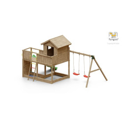 PORTIQUE GALAXY L Balançoire Double toboggan de Fungoo dans Portiques & balançoire