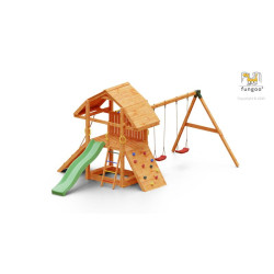 PORTIQUE BUFFALO Balançoire Double toboggan de Fungoo dans Portiques & balançoire