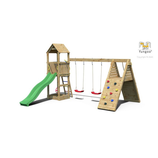 PORTIQUE FLEPPI balancoire toboggan de Fungoo dans Portiques & balançoire