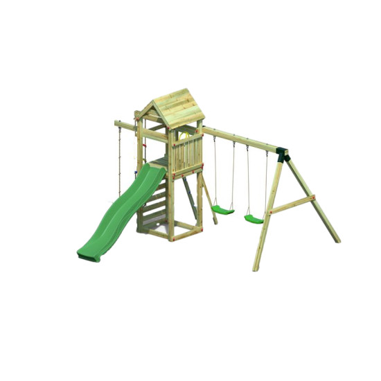 PORTIQUE GAIA Balançoire Double toboggan de Fungoo dans Portiques & balançoire