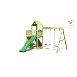 PORTIQUE FLOPPI Balançoire Double toboggan de Fungoo dans Portiques & balançoire