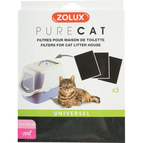 FILTRES MAISON TOILETTE X3 de Zolux - Produit pour animaux dans Maison de toilette pour chats