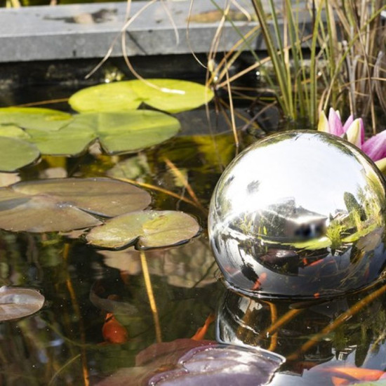 Sphère en acier inoxydable L de Esschert design - deco maison et jardin dans Sculpture et sujet