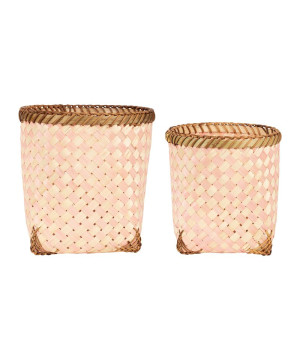 /CACHE POT DAMIER AMERA CORAIL GM de Comptoir de Famille - Objet de décoration dans 🏠 Maison