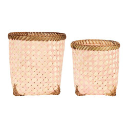 /CACHE POT DAMIER AMERA CORAIL GM de Comptoir de Famille - Objet de décoration dans 🏠 Maison