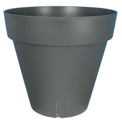 Pot Loft Rond 30 Gris -Pot Riviera de Riviera - fabricant de Pots à reserve d'eau et sans réserve dans Pots en plastique