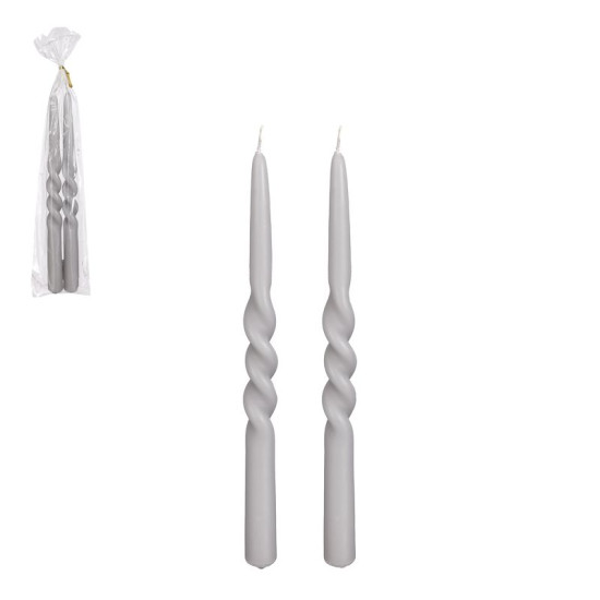 TWIST BOUGIE DINER GRIS.CL X2 H29 D2.2 de Edelman - deco maison et noël dans 🕯️ Bougies et encens