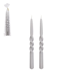 TWIST BOUGIE DINER GRIS.CL X2 H29 D2.2 de Edelman - deco maison et noël dans 🕯️ Bougies et encens