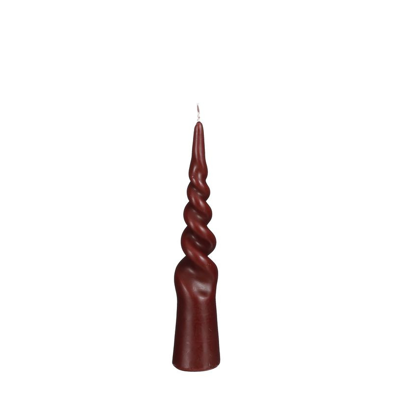 TWIST BOUGIE CONE BORDEAUX H25 D5 de Edelman - deco maison et noël dans 🕯️ Bougies et encens