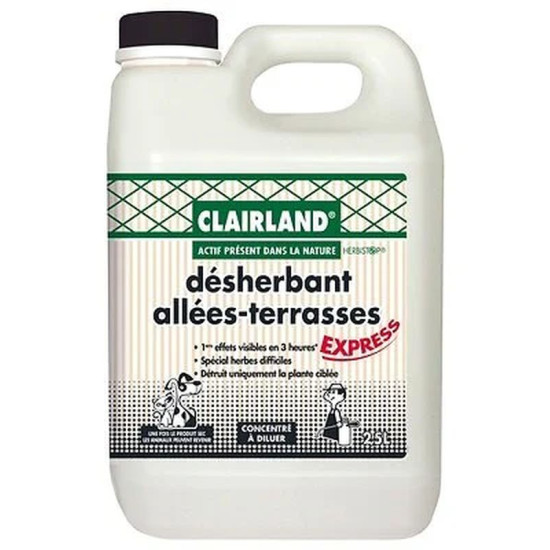Désherbant Allées. Terrasses Concentré 2.5 L de Clairland - Desherbant dans 🌱 Desherbant
