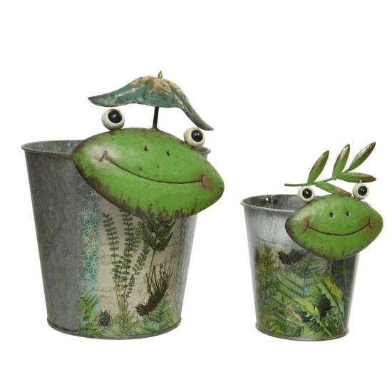 CACHE POT A/TETE GRENOUILLE H25 de Kaemingk - deco de la maison dans Cache-pot et pot déco