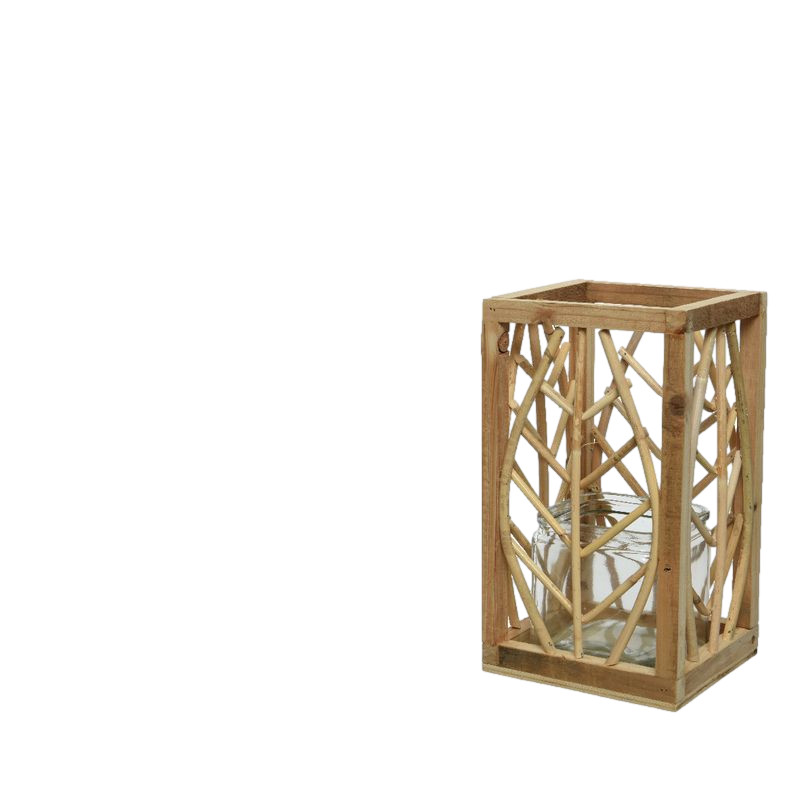 LANTERNE ROTIN FEUILLE PM de Kaemingk - deco de la maison dans Eclairages - Luminaires - Lampes