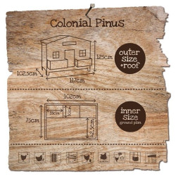 POULAILLER COLONIAL PINUS 117x102.5x125cm de Jardinerie Bordeaux Libourne Gironde dans Poulaillers et clapiers