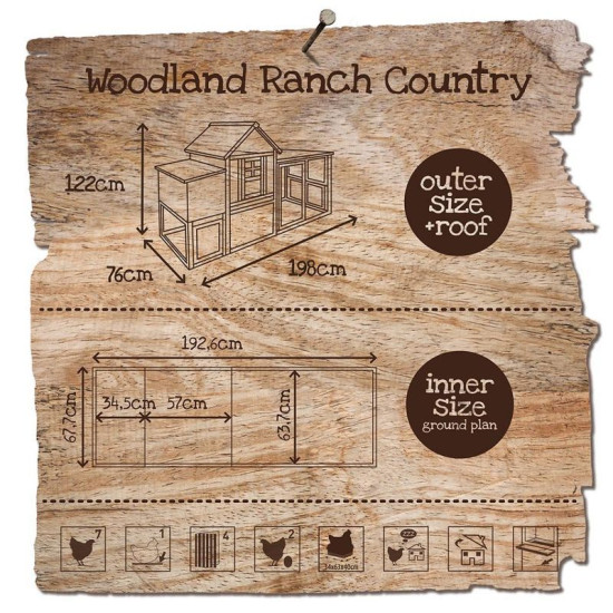 POULAILLER RANCH COUNTRY 198x76x122cm de Jardinerie Bordeaux Libourne Gironde dans Poulaillers et clapiers