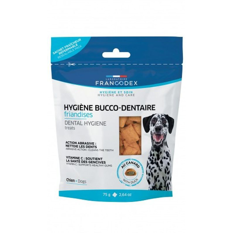 FRIANDISES DENTAIRE CHIEN 70G de Francodex - anti puce et soin pour chien et chat dans Soins et Hygiene pour chiens