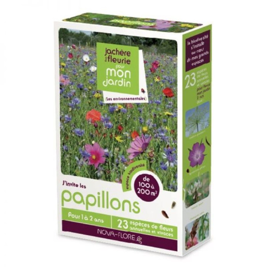 Jachere pappillons pour 100 à 200M2 de Novaflore - fleurs melliferes pour papillons et abeilles dans Graines de Jachere fleurie