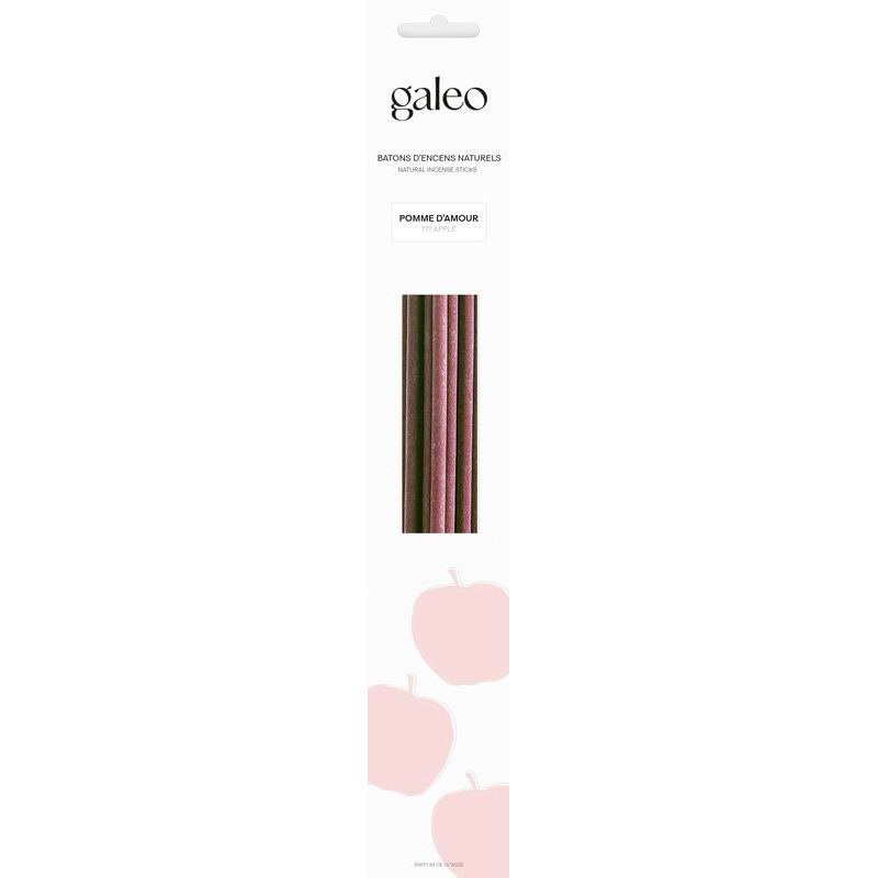 Pochette 10 batons encens naturel pomme d'amour de Galeo- Parfums-Savons-aromathérapie dans Encens et accessoires