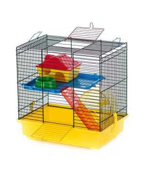 Cage teddy 1 color 36x24x36cm jaune/noir de Animalerie Libourne et Bordeaux - Gironde dans Cages pour rongeurs